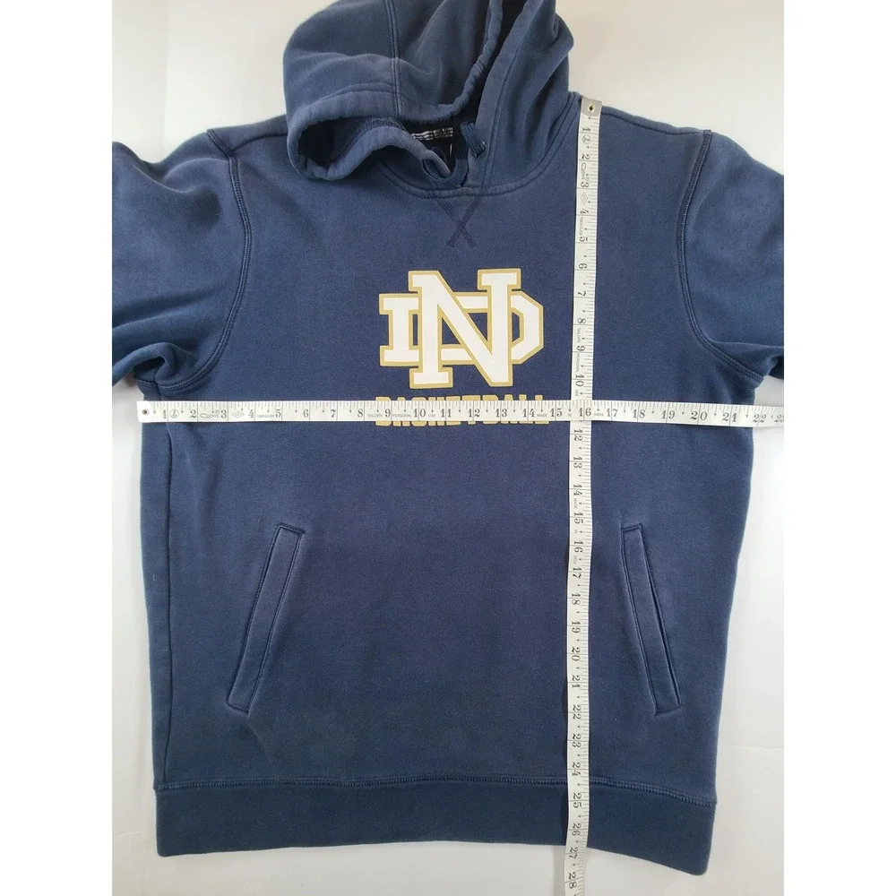 Notre Dame Fighting Irish Hoodie Mens Medium Navy Blue Adidas Basketball NCAA